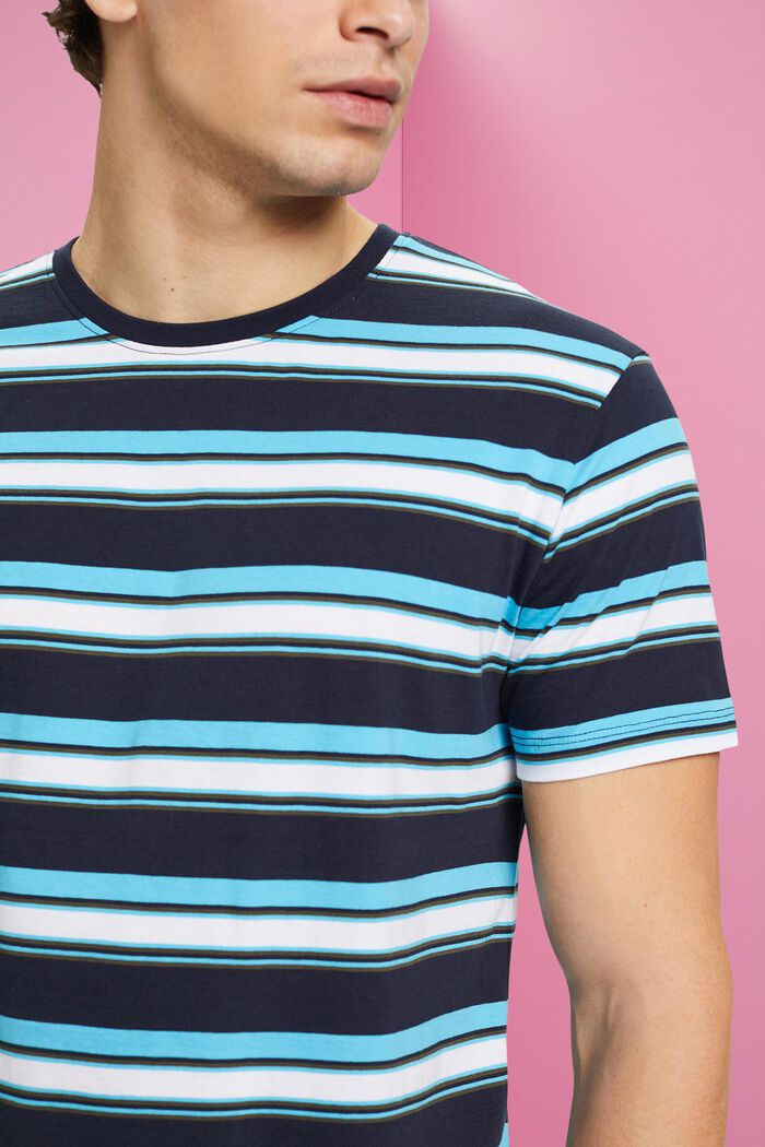 Sustainable cotton striped T-shirt, NAVY, detail image number 2