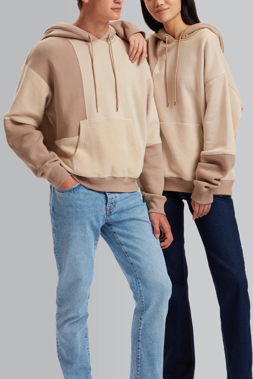 Unisex sweatshirt in a patchwork look