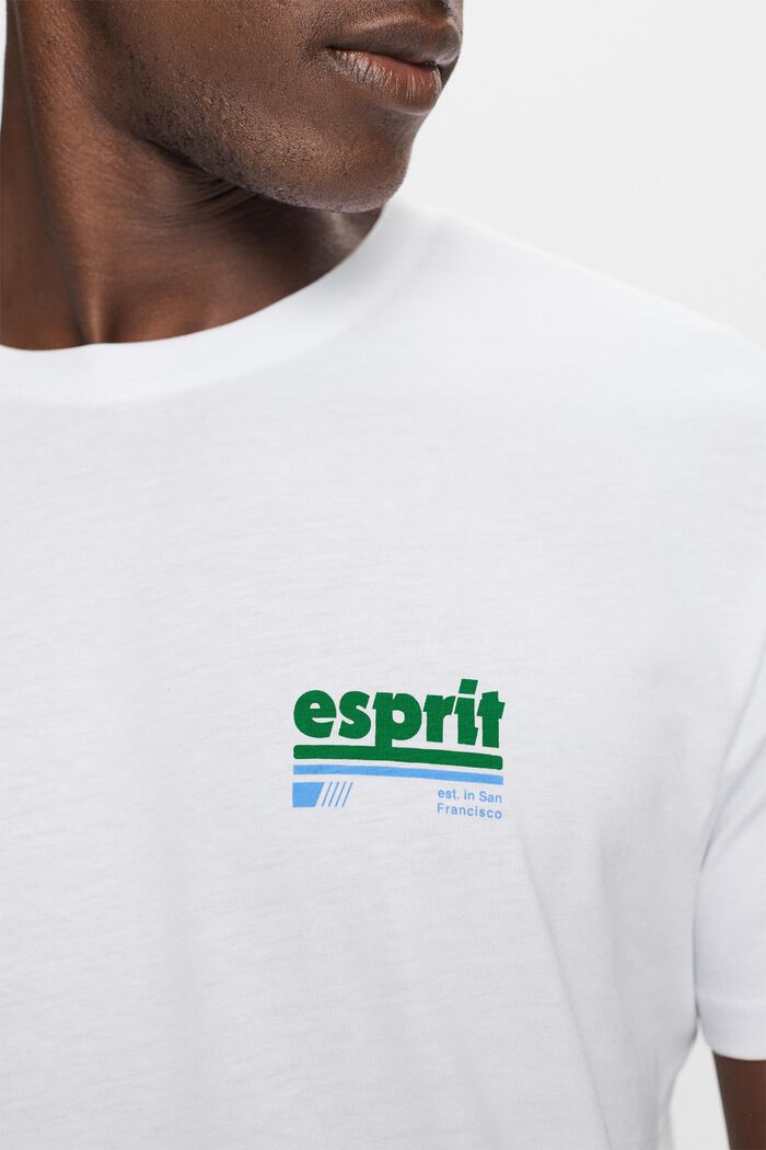 Jersey T-shirt with a retro logo print, WHITE, detail image number 2
