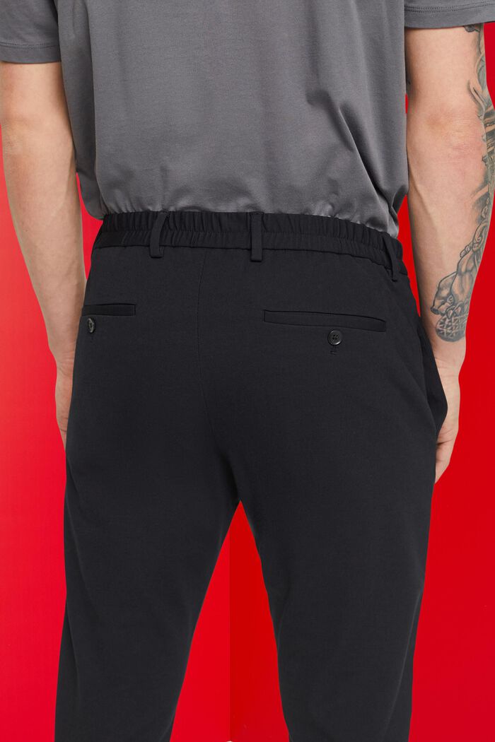 Piqué jersey suit trousers, BLACK, detail image number 4