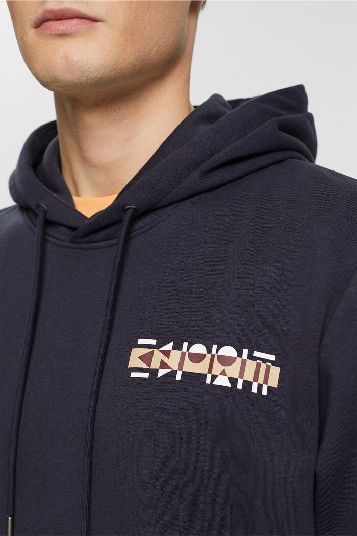 Hoodie with small logo print, NAVY, detail image number 2