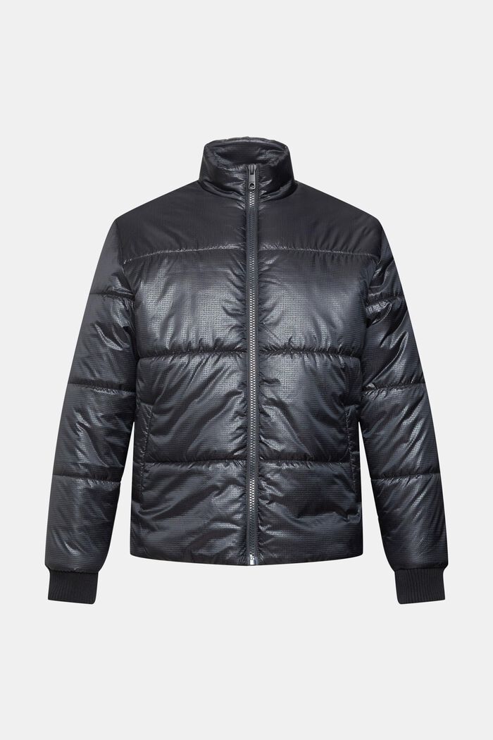 Textured puffer jacket, BLACK, detail image number 5