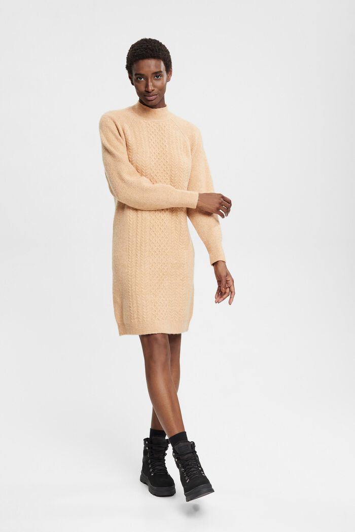 Cable knit jumper dress, LIGHT BEIGE, detail image number 4