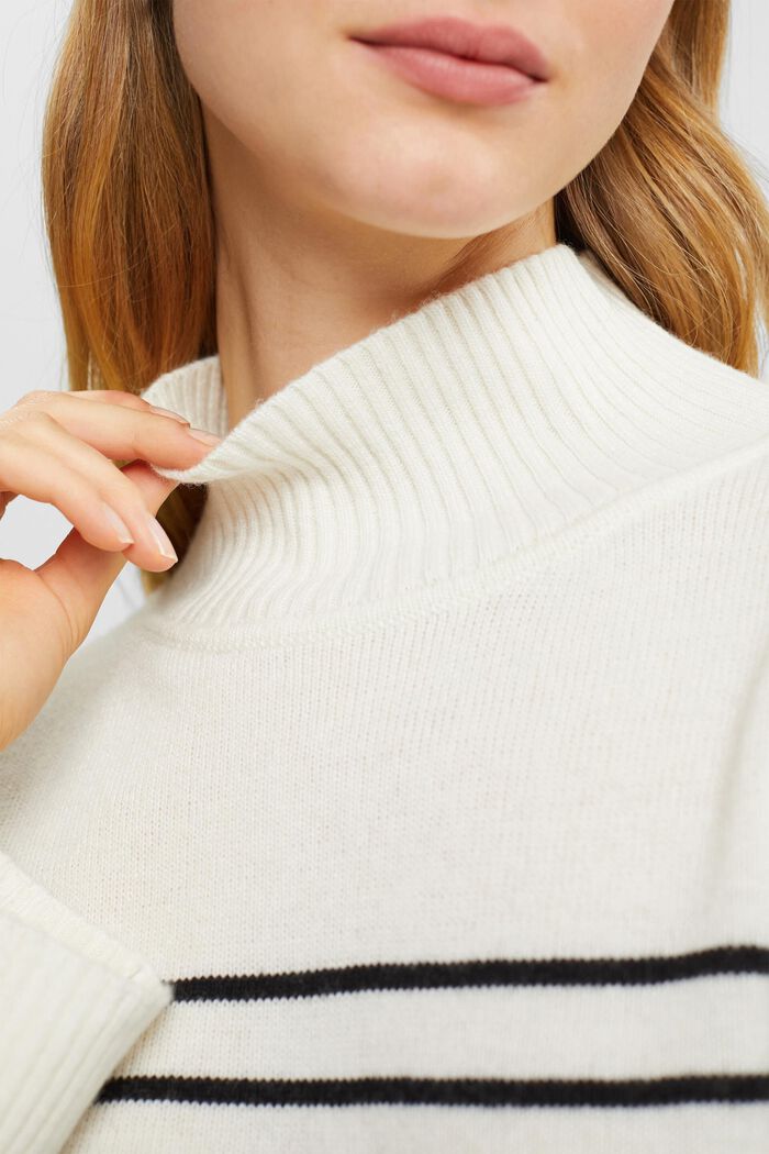 Wool blend mock neck jumper, LENZING™ ECOVERO™, OFF WHITE, detail image number 2