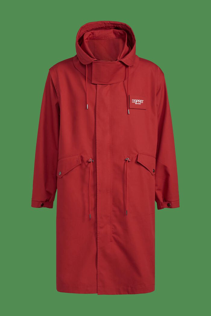 Detachable Sleeve Hooded Parka, DARK RED, detail image number 6