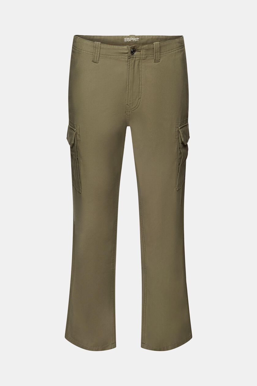 Washed cargo trousers, 100% cotton
