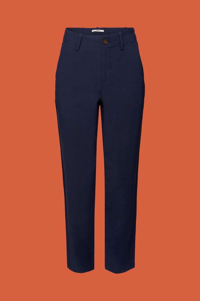 Cropped trousers, LENZING™ ECOVERO™, NAVY, detail image number 7