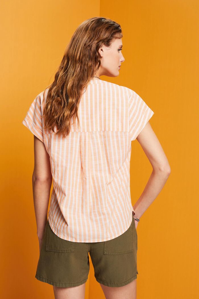 Striped cotton blouse, ORANGE, detail image number 3
