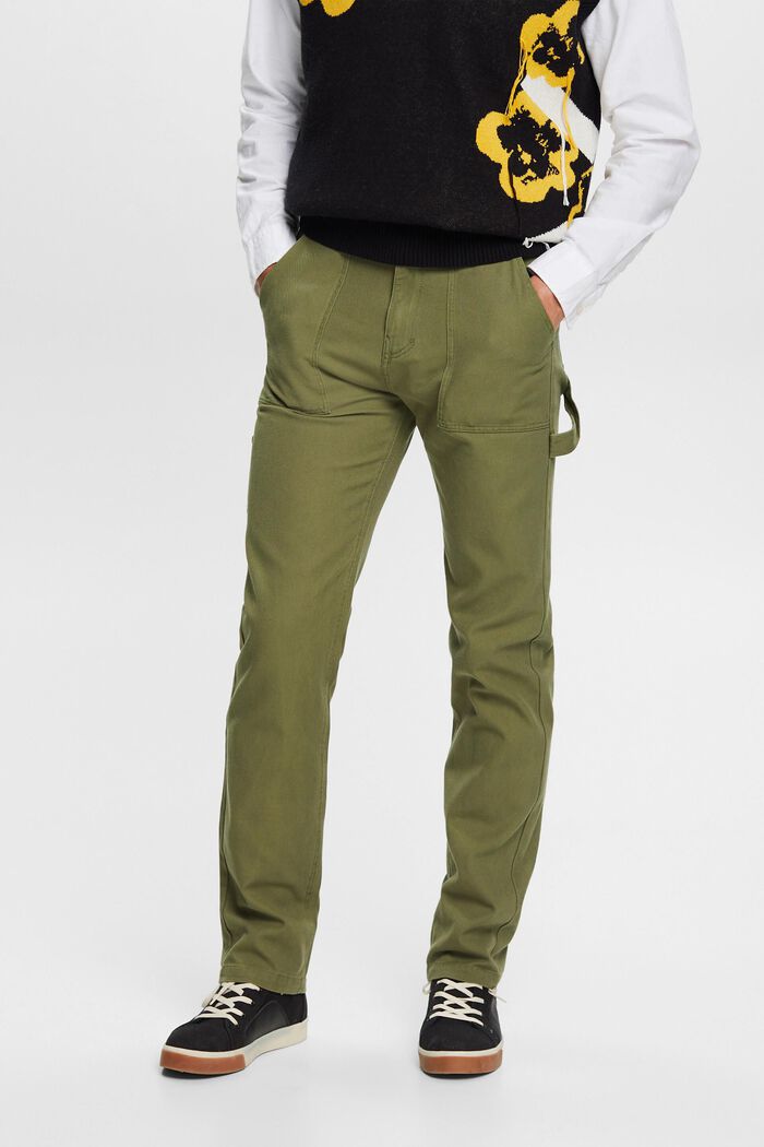 Cotton cargo-style trousers, OLIVE, detail image number 0