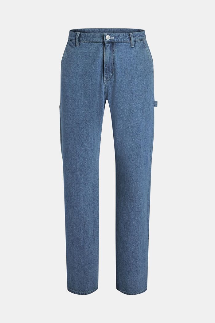 High-rise denim cargo trousers, Women, BLUE RINSE, detail image number 6